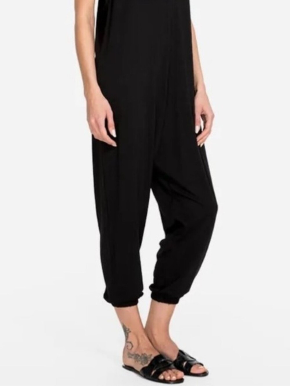 Johnny Was Calme Knit V-Neck Halter Jumpsuit, Black, Size XL - Picture 14 of 15